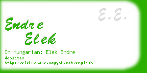 endre elek business card